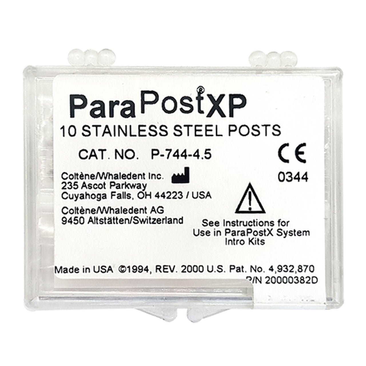 Coltene Whaledent P744-6 ParaPost XP Post Stainless Steel Posts 10/Pk Coltene Whaledent P744-6 ParaPost XP Post Stainless Steel Posts 10/Pk